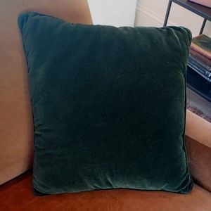 DARK GREEN REVERSIBLE COTTON VELVET PILLOW